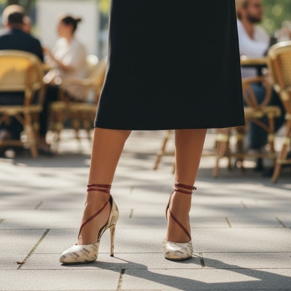 Gucci Shoes - Gucci Leather Printed D'Orsay Pumps